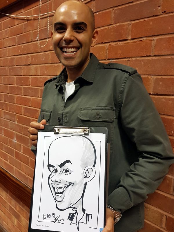 Birthday party caricatures