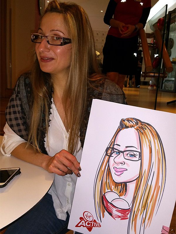 corporate caricatures at Virgin Active