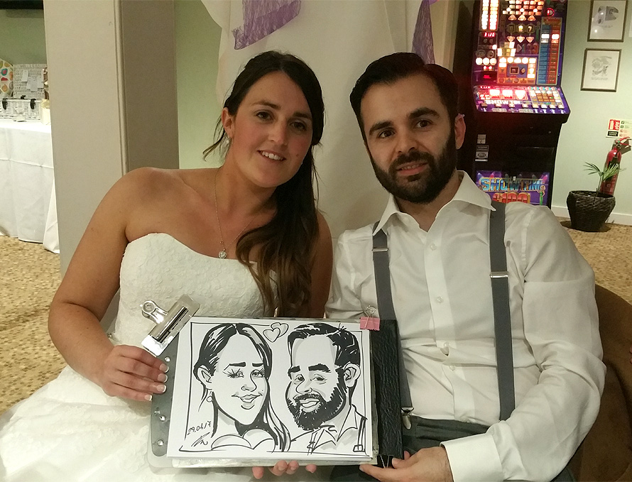 Caricature of the bride & groom 2