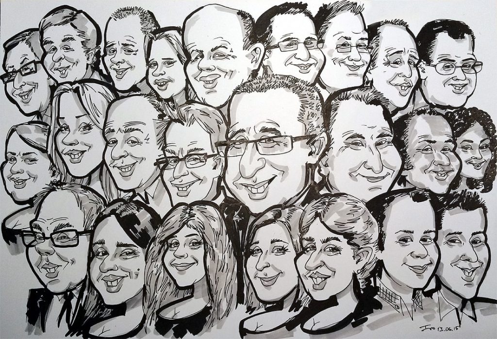 Group caricature from photos