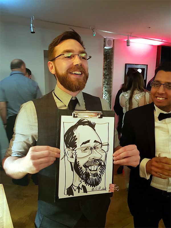 corporate event Christmas party caricaturist