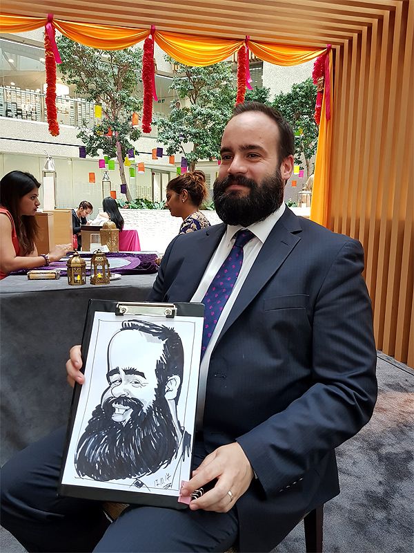 corporate caricature at Coutts Bank
