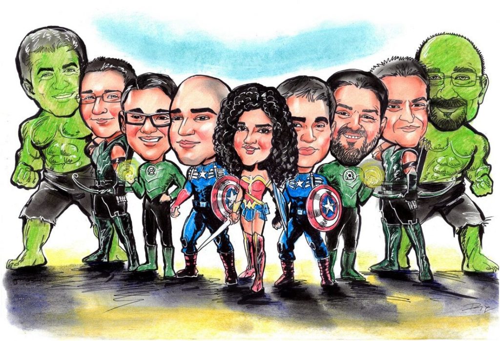 Caricature from photo as a heroes