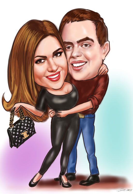 Couple's Digital caricatures on iPad