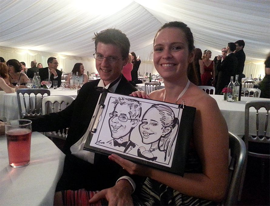 wedding caricature of a couple