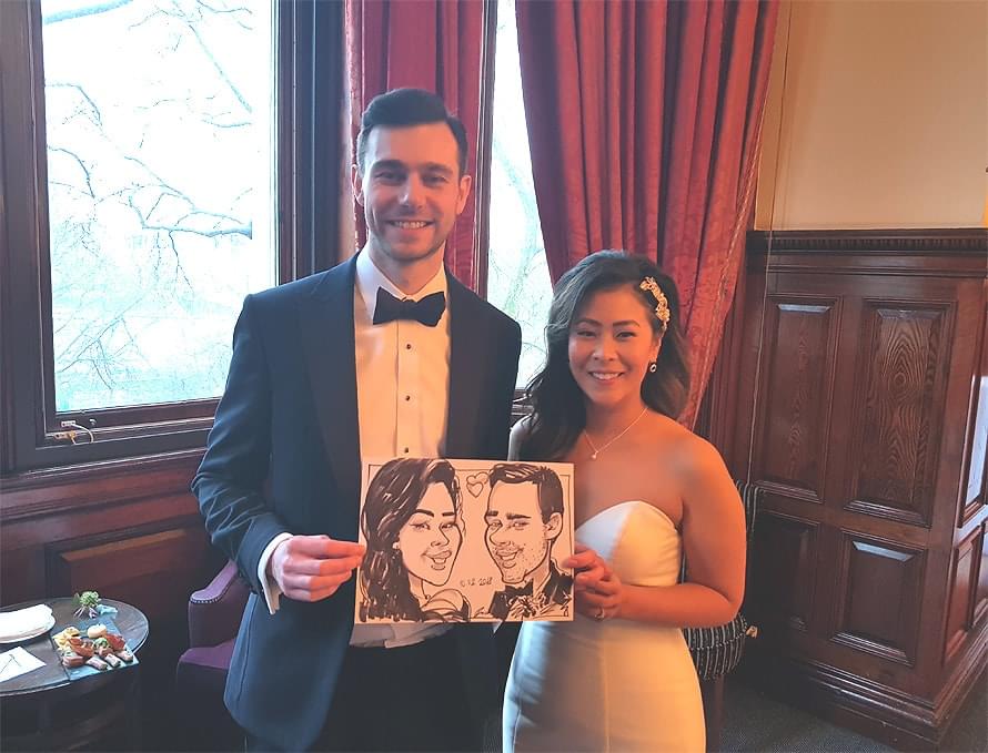 Caricatures at wedding