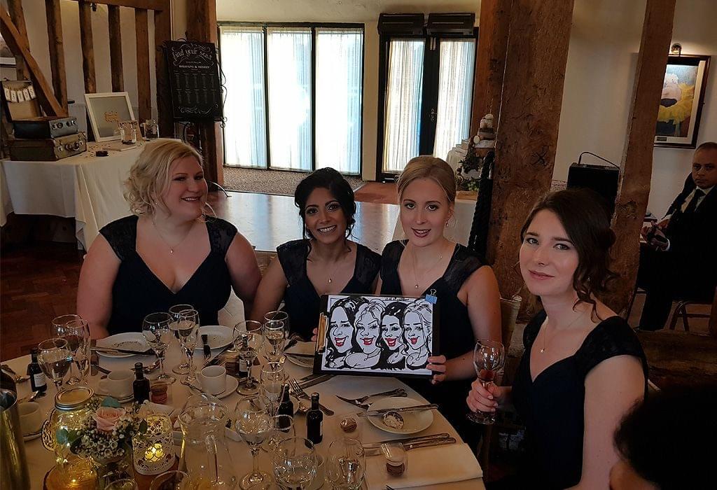 Caricature of the bridesmaids