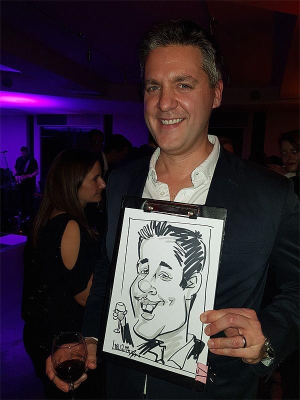 corporate Christmas party caricature artist