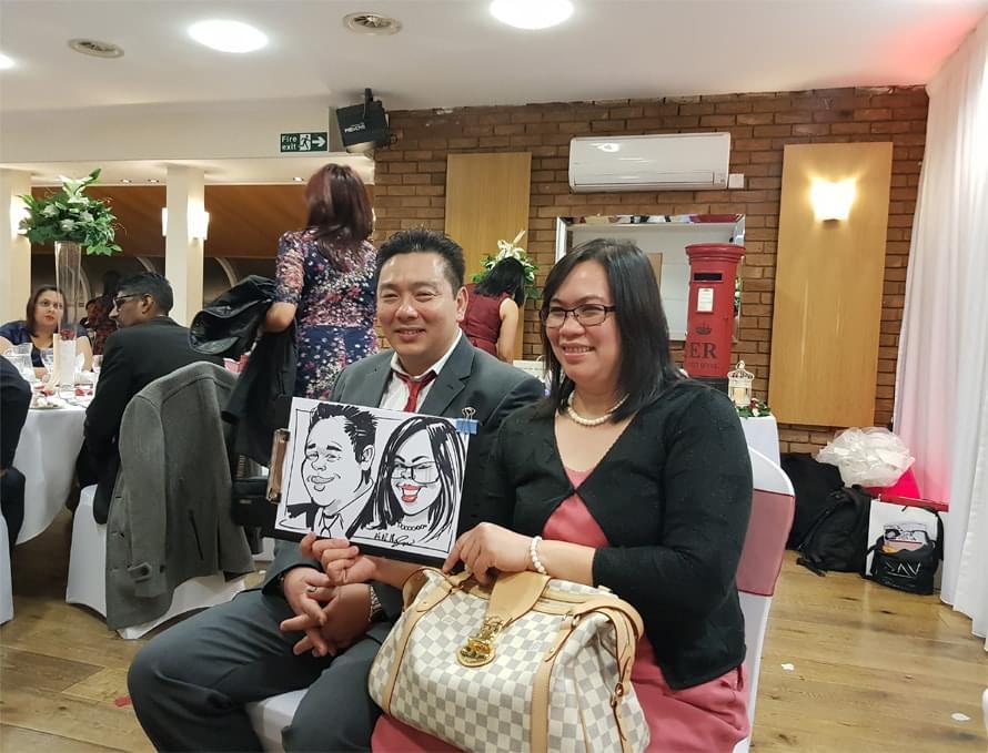 wedding caricature of the other family