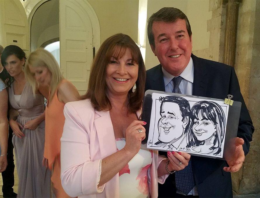 Caricatures on a wedding