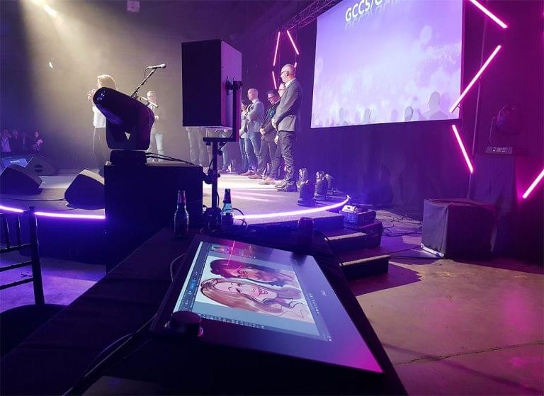 Digital caricaturist drawing on Dell Canvas 3