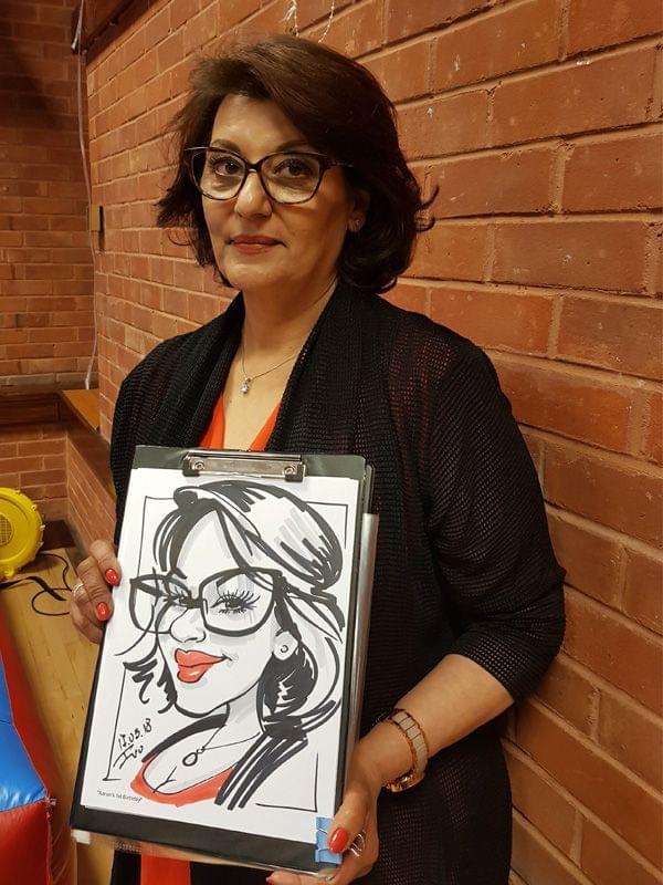 Birthday party caricature